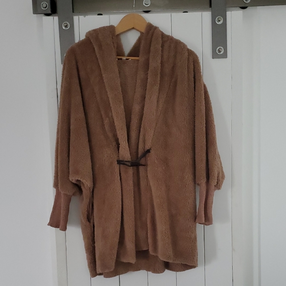 Cozy Brown Hooded Sherpa Jacket